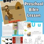 Free printable Bible lesson on John the Baptist. Learn about his birth,, message of repentance. Includes worksheets, coloring pages, Bible craft, games and activities and more