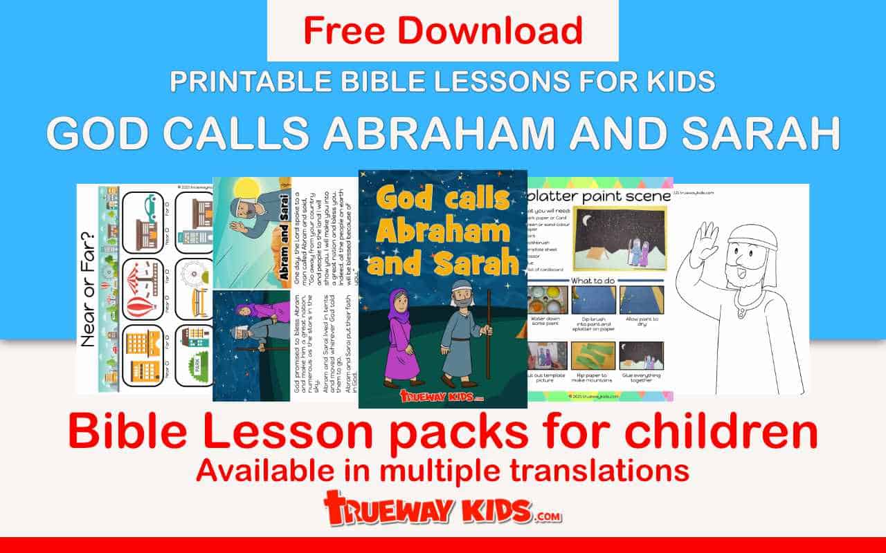 God calls Abraham and Sarah - Free Bible lesson for kids - Trueway Kids for Free Printable Abraham And Sarah Craft