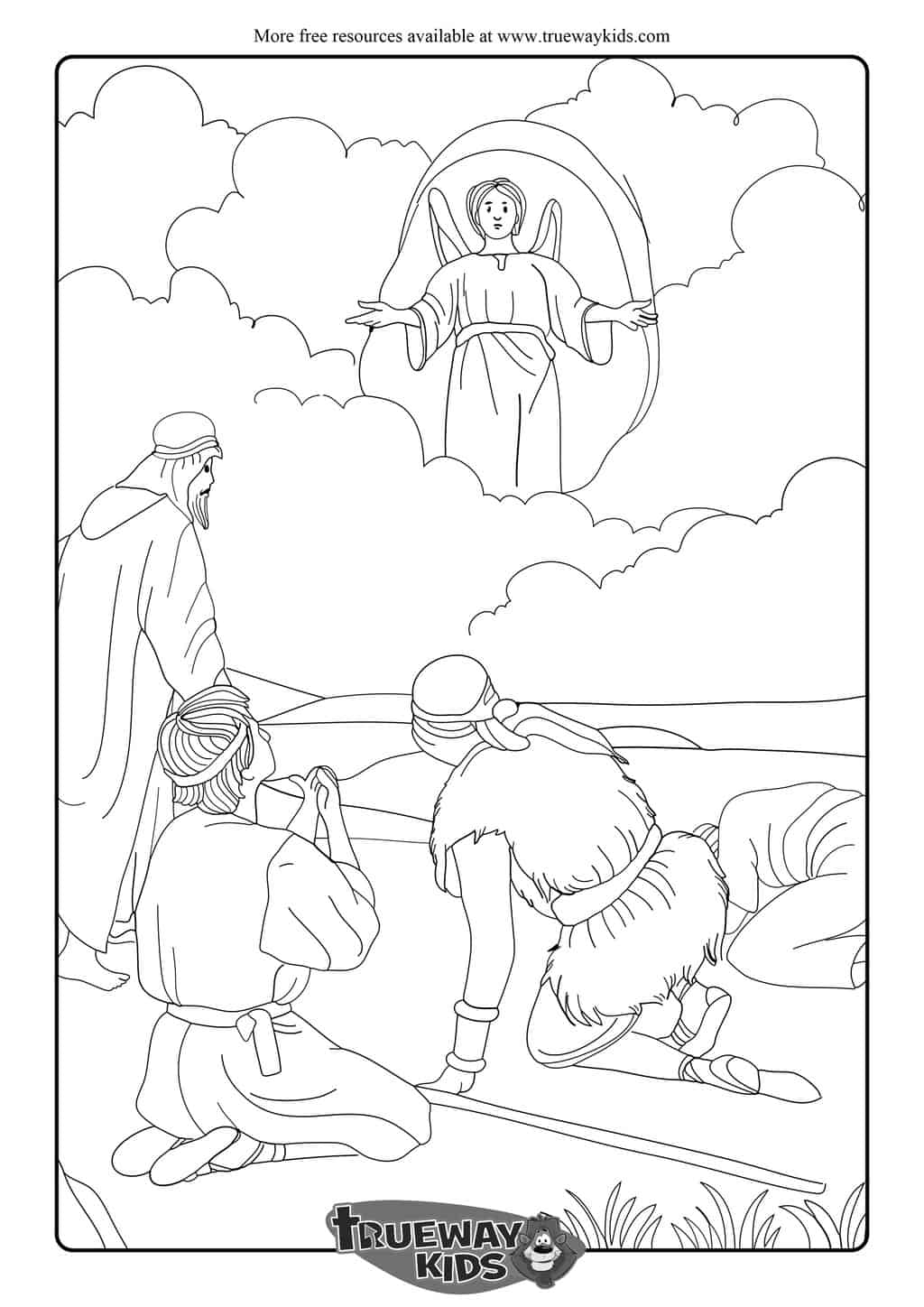 nativity coloring pages shepherds