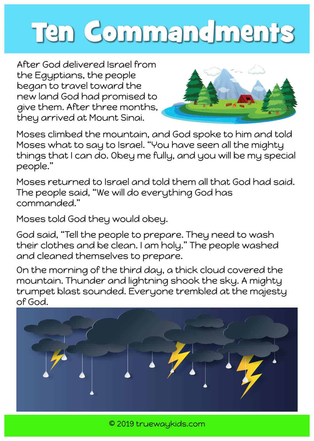 The Ten Commandments - Free Bible lesson for under 5s - Trueway Kids