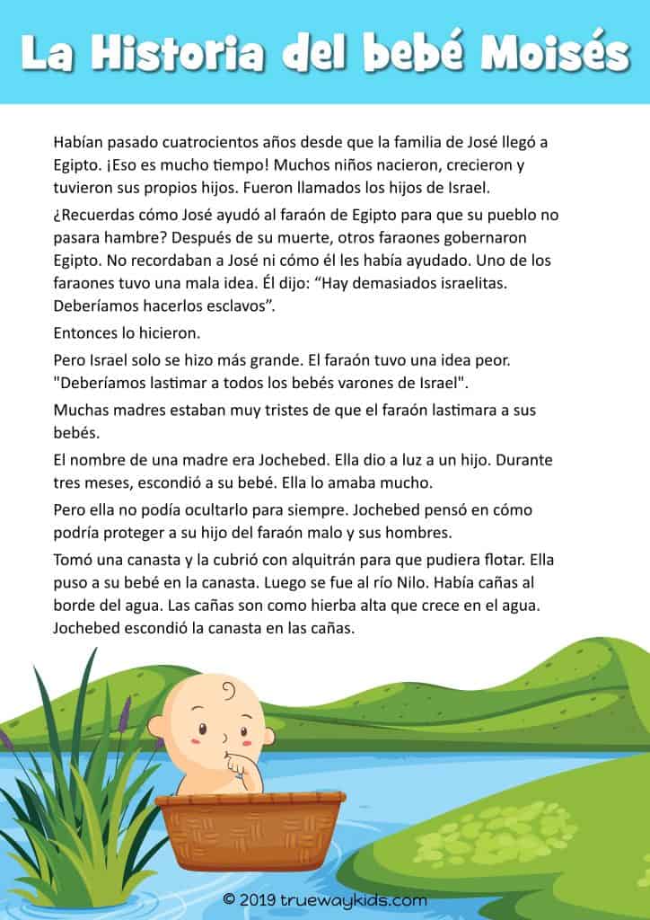 Bebé Moisés lección de la biblia para niños Trueway Kids