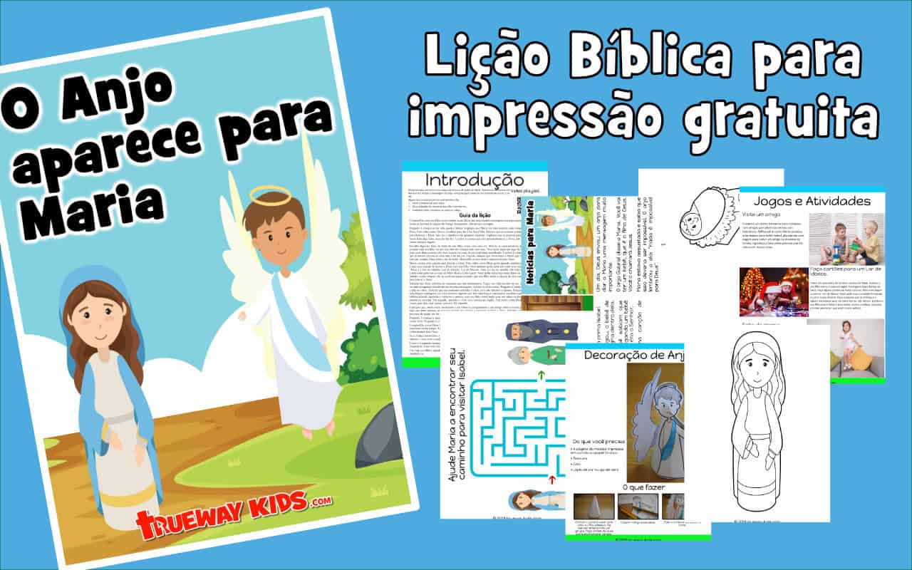 Desenho De Anjo Gabriel E Maria Para Colorir