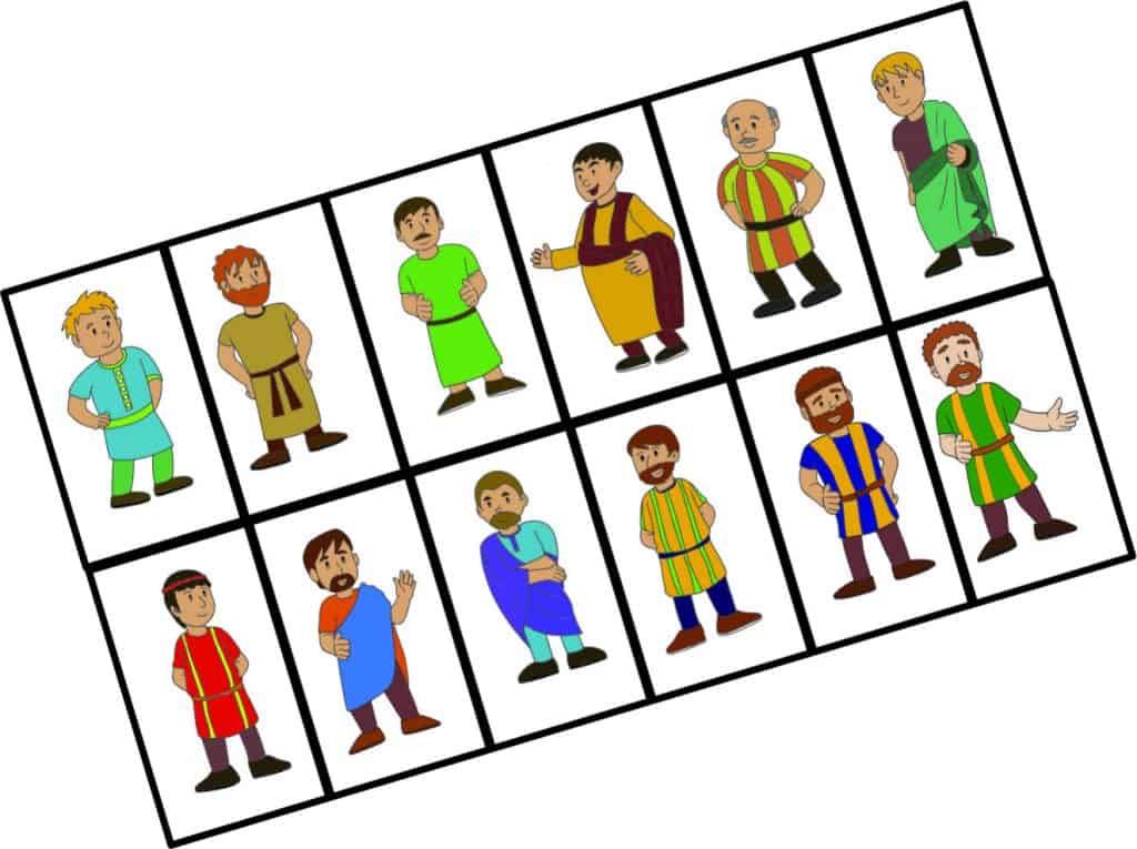 Jesus 12 disciples card game for kids - Free printable