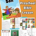 Free printable Bible lesson on the lost or prodigal son in Luke 15:11-32. Great for preschool children. story, worksheets, coloring pages, craft and more