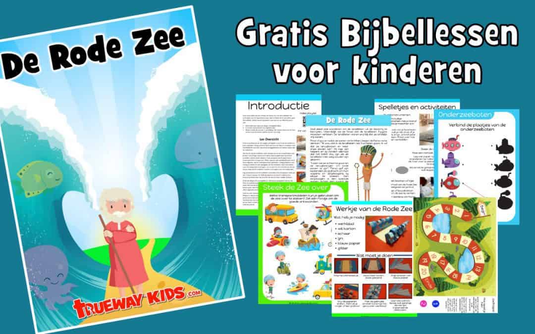 De Rode Zee Bijbelles voor kinderen. Gratis om af te drukken en thuis of in de kerk te gebruiken. Werkbladen, colroing-pagina's, handwerk en meer allemaal inbegrepen.