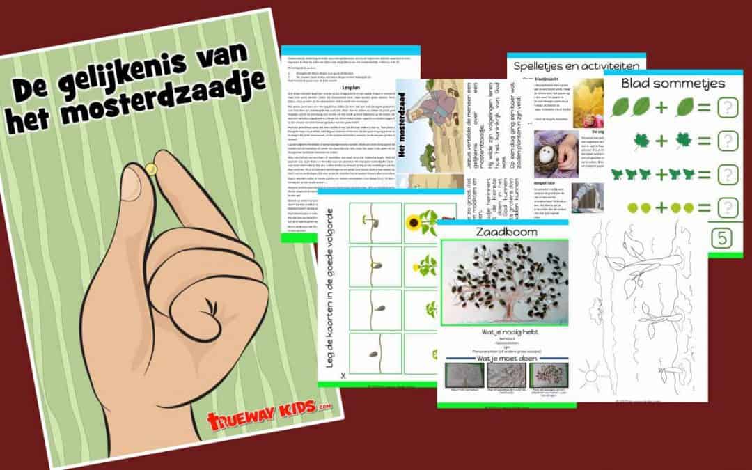 De gelijkenis van het mosterdzaad. Gratis afdrukbare voorschoolse bijbelles. Bevat spelletjes, activiteiten, kleurplaten, Bijbelse ambachten en meer.
