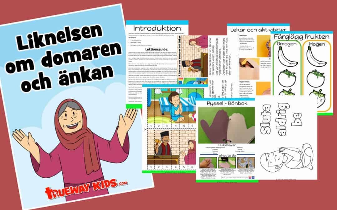 Parabeln om den orättvisa domaren (även känd som liknelsen om den fortsatta änkan) lär oss vikten av bön. Gratis utskriftsbar bibelundervisning i förskolan med guide, berättelse, kalkylblad, målarbok, hantverk, verkstad och mer.