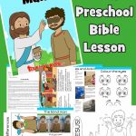 Free printable Bible lesson for kids. In John 9: 1-42 He heals a man born blind in an unusual way. Story, lesson guide, coloring pages, craft and more all included. Ideal for preschoolers at home or at church.