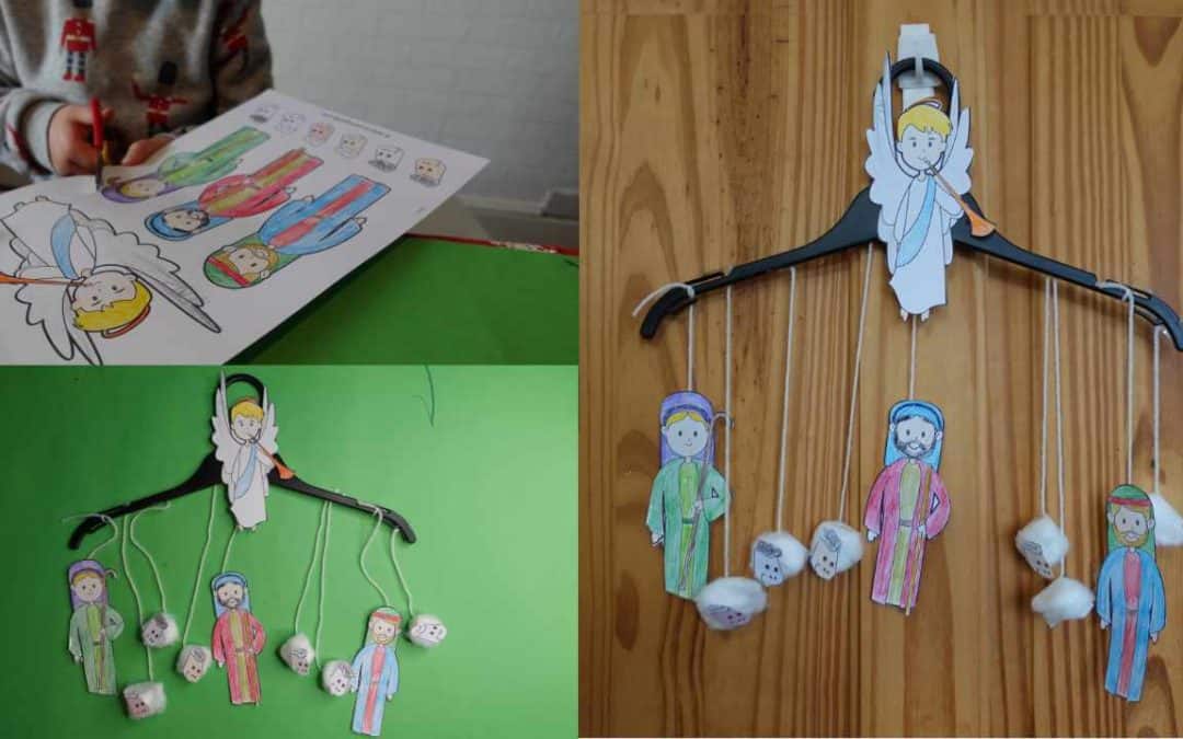 Christmas Shepherds Craft – Easy Mobile craft for kids