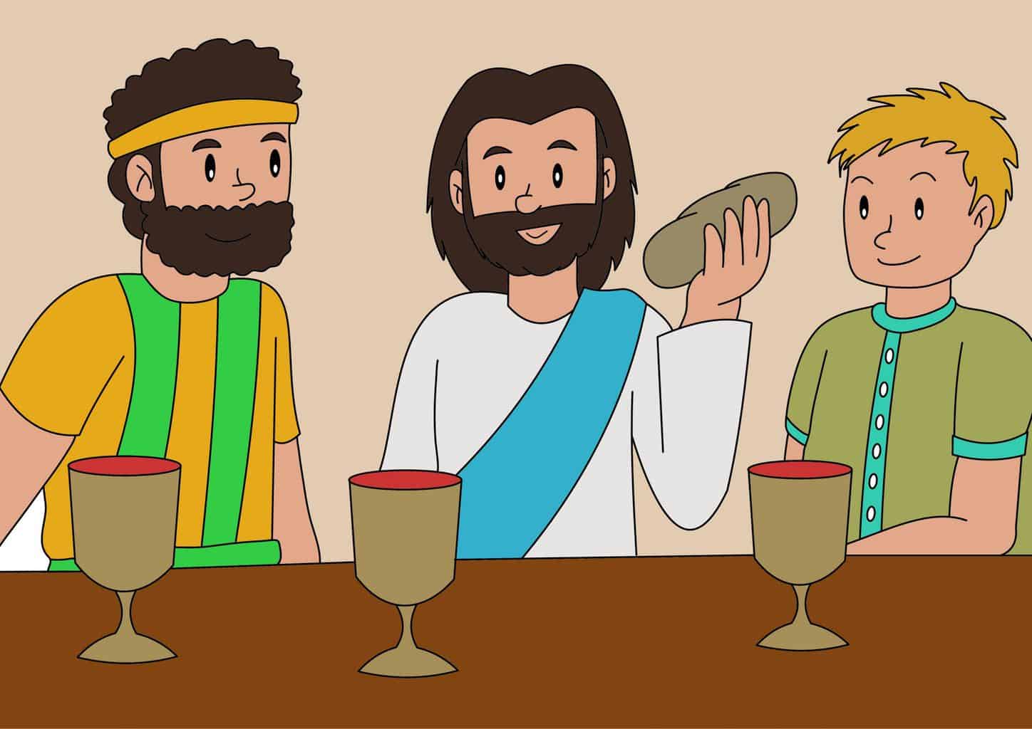 Sendero de la historia de Pascua 03 - Jesús y los discípulos en la última  cena. - Trueway Kids