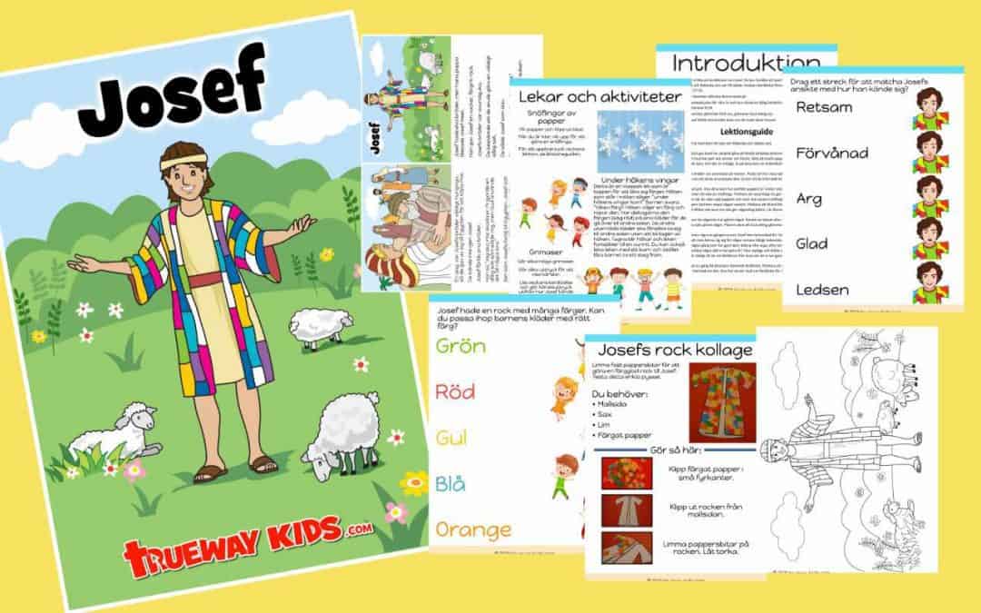 Denna vecka ska vi titta på berättelsen om Josef. Du kan berätta att Josef är barnbarn till Isak och Rebecka och son till Jakob. Veckans berättelse finns i 1 mosebok kapitel 37-45.