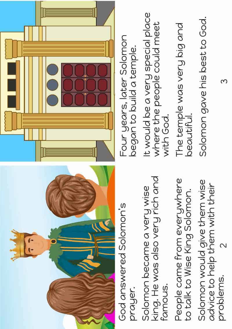 king solomon prays for wisdom activity sheets