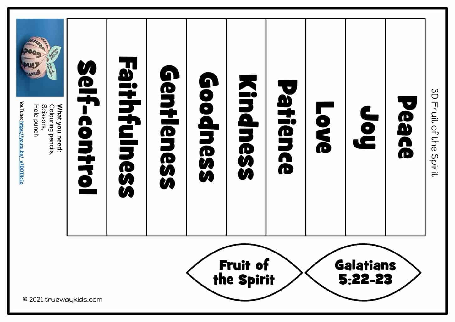 FREE printable harvest handout - Trueway Kids