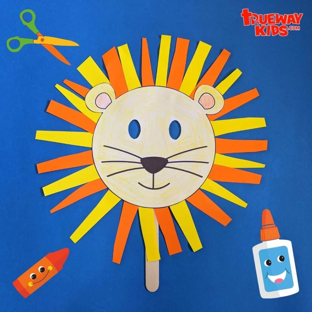 Lion mask - Easy Bible craft for kids. Daniel and the Lions den craft for kids - FREE template