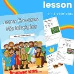 Baby and toddler Bible lesson on Jesus and the disciples