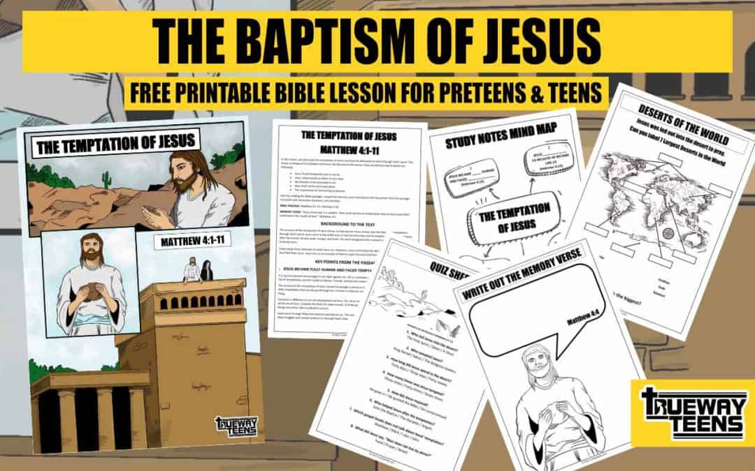 The temptation of Jesus in the wilderness. MATTHEW 4:1-11 Bible - Bible lesson for preteens and teens. Worksheets, Bible lesson , study notes, games and activities, coloring pages and more. Ideal for home, youth groups and church Bible studies.
