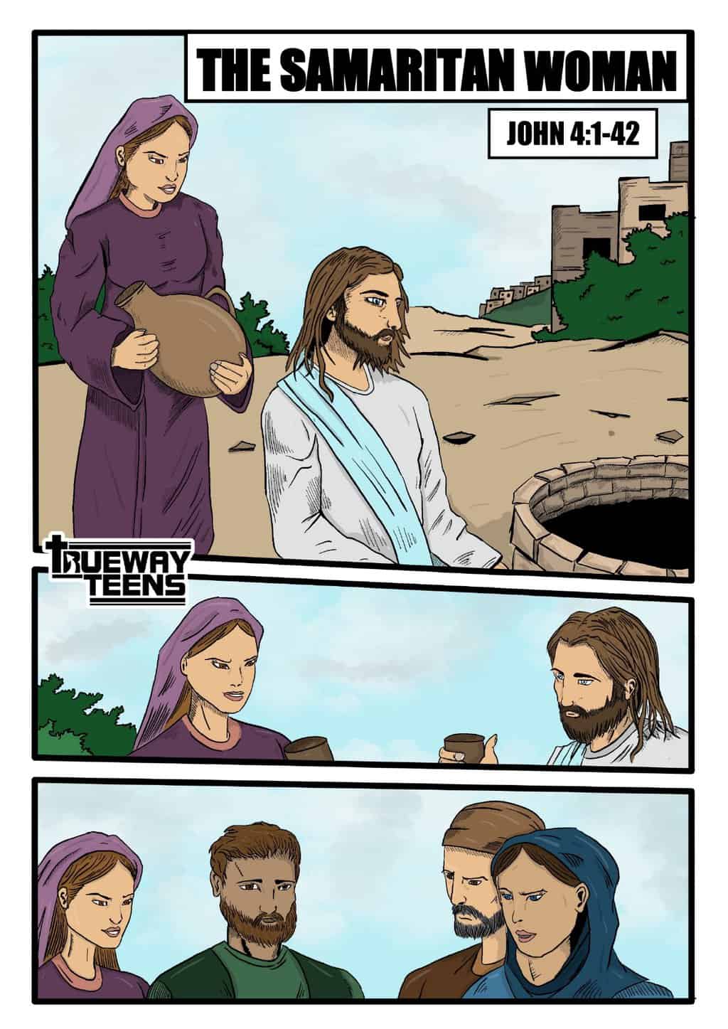 In this lesson, we will learn about the woman at the well from John 4:1-42. This lesson relates to pre-teens and teens. Worksheets, Bible lesson , study notes, games and activities, coloring pages and more. Ideal for home, youth groups and church Bible studies.
