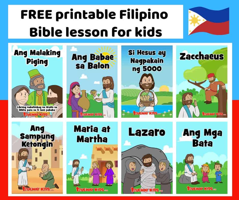 If you're looking for free, printable Filipino Bible lessons, you've come to the right place! Here at Trueway Kids we have a variety of lessons available for you to use, whether you're at home or at church. Each lesson pack includes a lesson outline, story, games and activities, worksheets, colouring pages, crafts and more. This makes them ideal for use in both formal and informal settings.