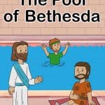 The Pool of Bethesda Bible lesson for kids. Worksheets, story pages, craft, colouring pages and more The Pool of Bethesda was a special pool that was said to have healing powers. People would come from all over to try and be healed. In John 5:1-15, Jesus healed a man who had been sick for a long time. The man had been lying by the pool for years. When Jesus saw the man, He had compassion on him and healed him. This passage teaches us that Jesus is compassionate and powerful.