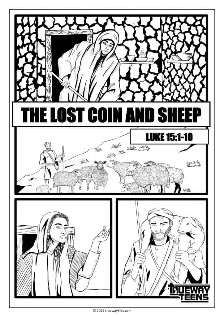 parable of the lost coin coloring page