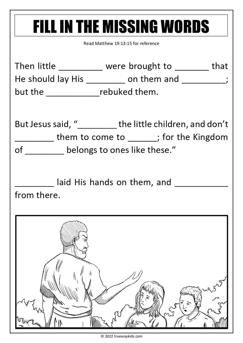 JESUS WELCOMES THE LITTLE CHILDREN (Bible study for teens) - Trueway Kids