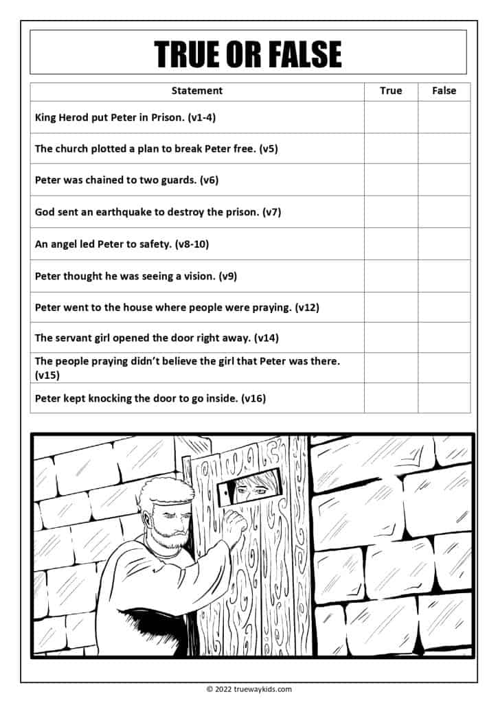 Peter's Prison Escape quiz  Bible lessons for kids, Bible quiz, Bible  study lessons