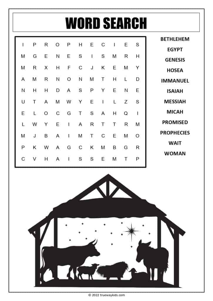 OLD TESTAMENT PROPHECIES ABOUT THE COMING MESSIAH - advent Bible word search for teens
