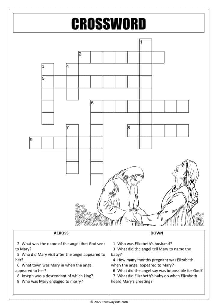Mary - Christmas Crossword worksheet for teens