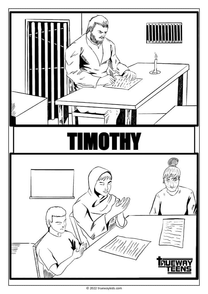 Paul and Timothy Bible coloring page for teens