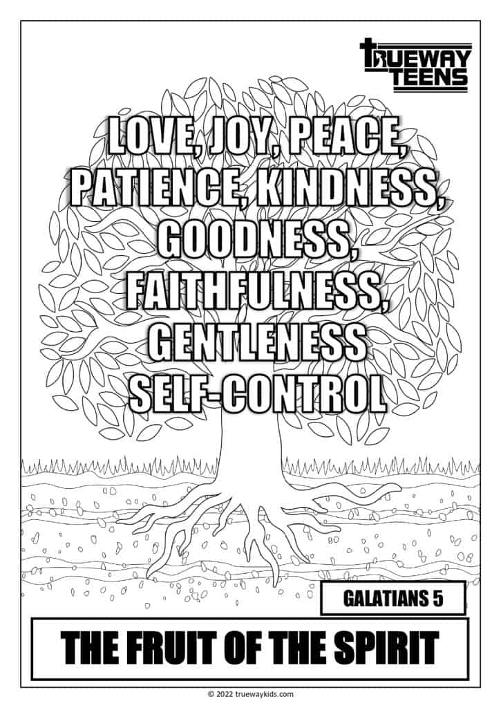fruit of the Spirit coloring page for teens