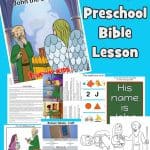 Zechariah and The Birth of John the Baptist Bible lesson for kids. Printable story pages, worksheet, coloring and craft. Ideal for home or church.