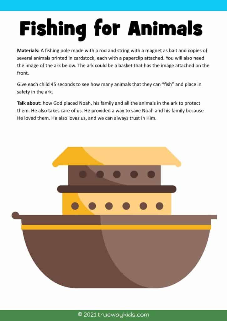 Noah's Ark Game for kids - Free printable