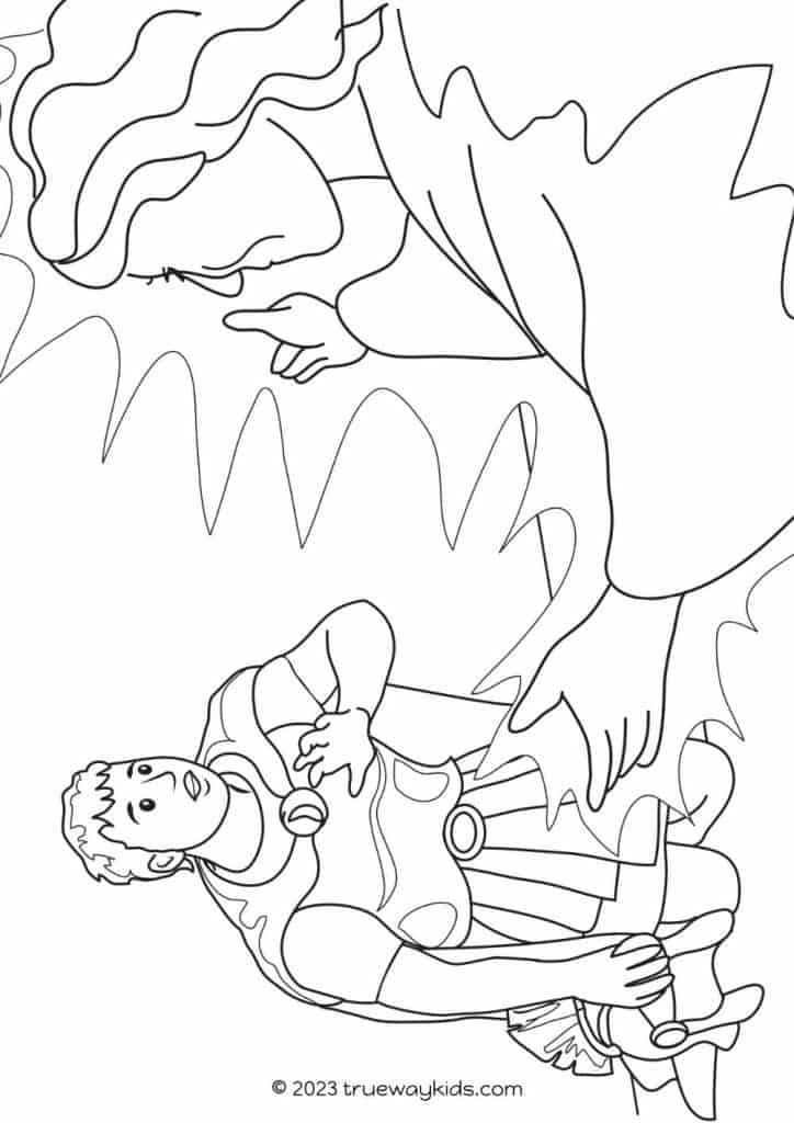 Cornelius and the Angel - Acts 10 - Coloring page for kids