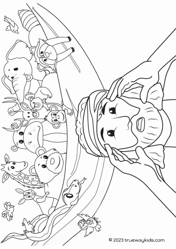 Peter's dream of the sheet with unclean animals - Acts 10 - Coloring page for kids