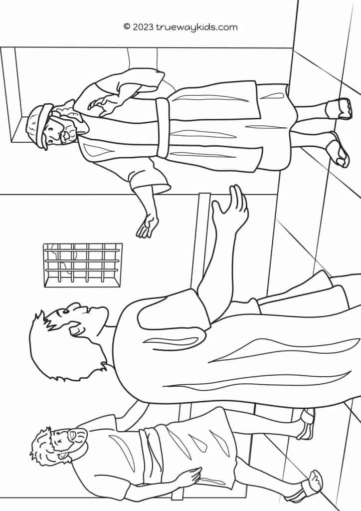 Peter visits Cornelius- Acts 10 - Coloring page for kids