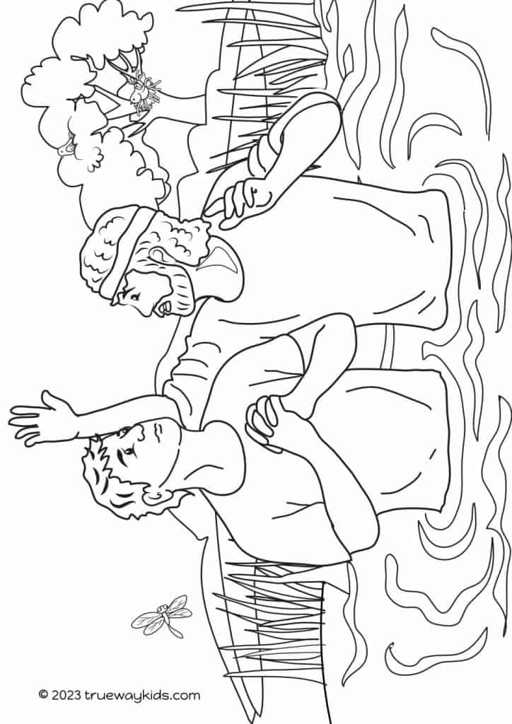 Peter baptizes Cornelius- Acts 10 - Coloring page for kids
