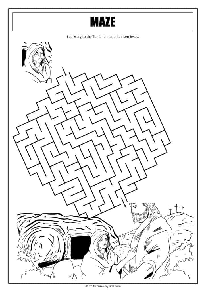 Easter Maze Worksheet for youth