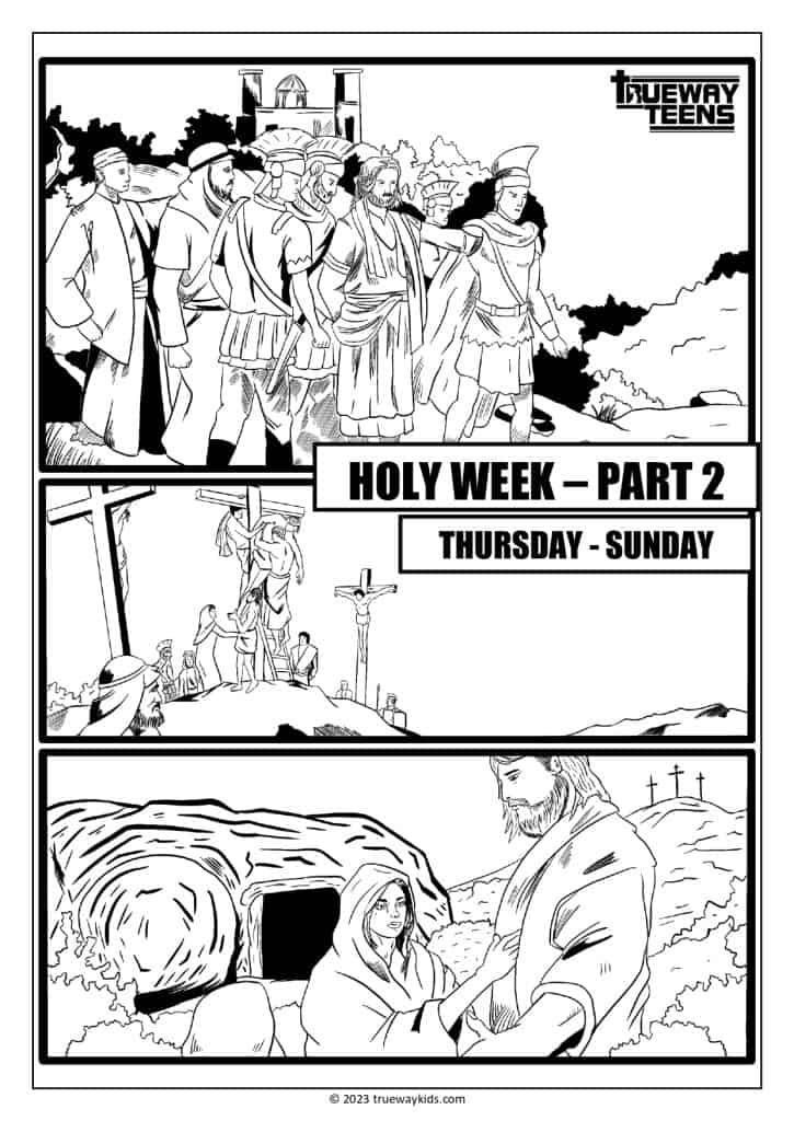Good Friday and Easter Coloring Page for youth worksheet for youth