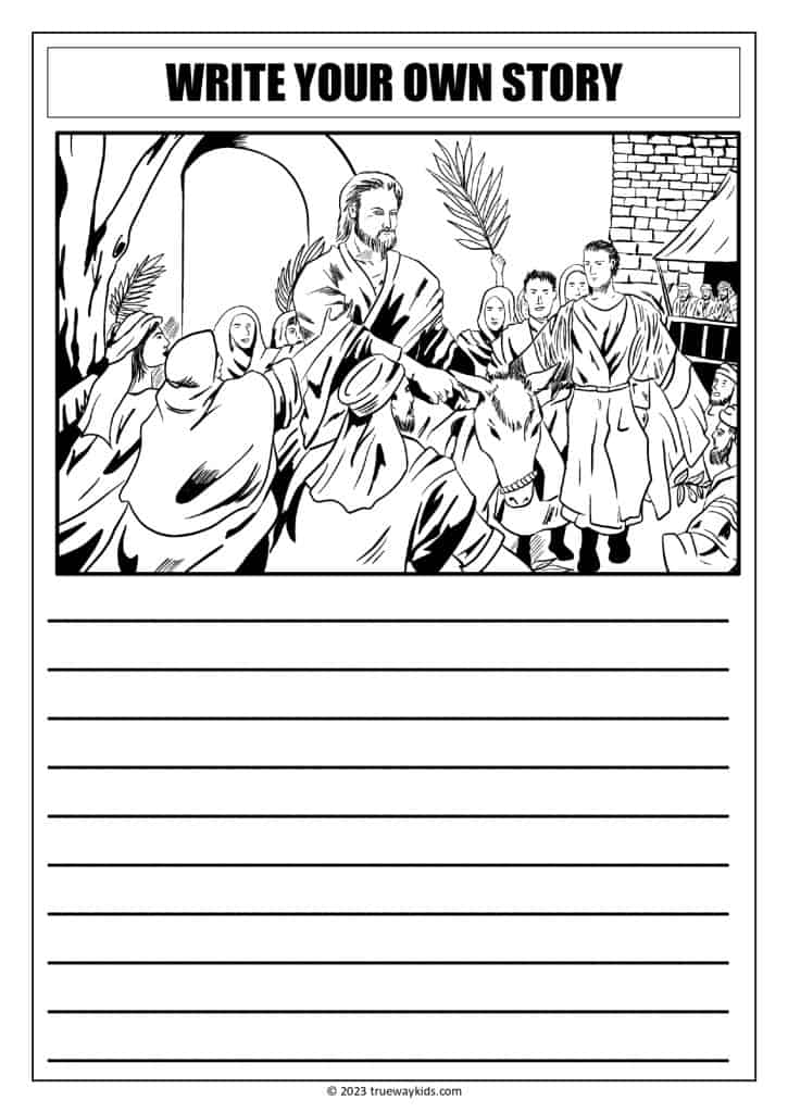 Write the events for Holy Week in your own words worksheet for teens