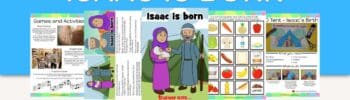 Isaac is born Bible lesson for kids. Learn about waiting on God. Games, Crafts, Activities, songs, lesson, worksheets and more.