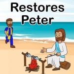 Check out this Jesus restores Peter - John 21 Bible lesson for kids! It's perfect for home or church and includes worksheets, study guide, Bible story, games, crafts, coloring pages and more. Download it for free and get started teaching your kids about Jesus' love and restoration today!