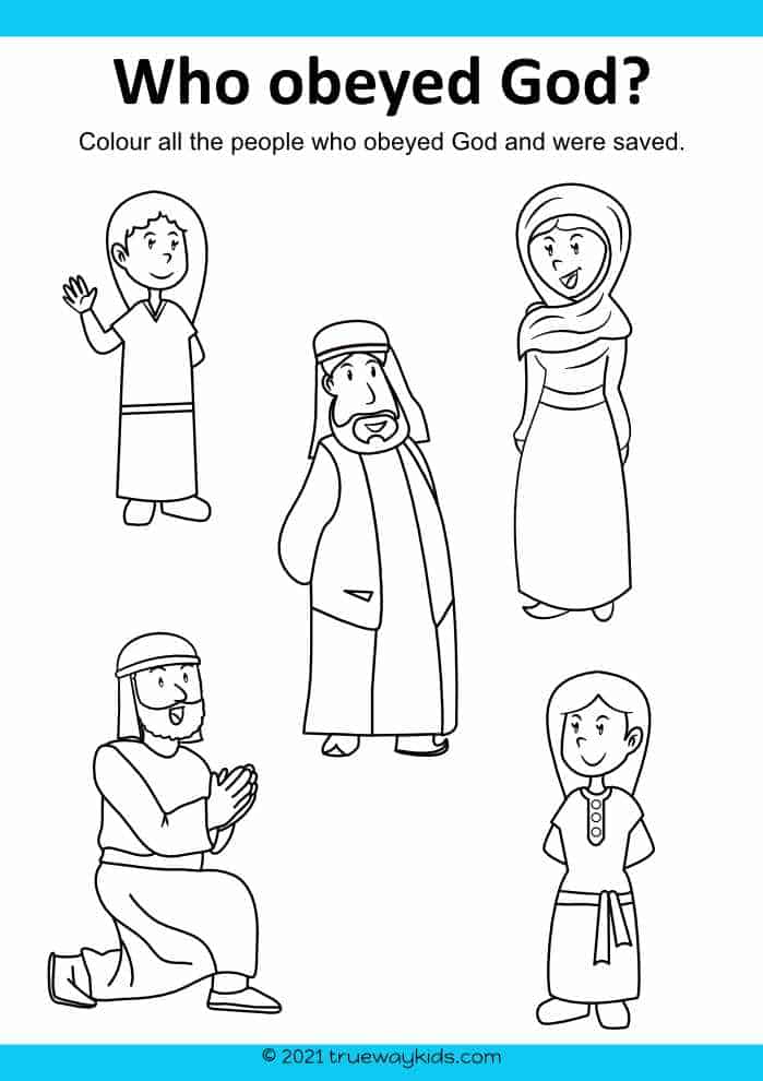 Who obeyed God? Sodom and Gomorrah worksheet for kids