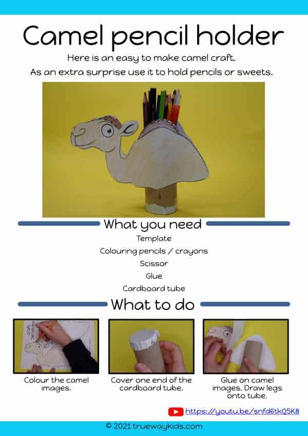 Looking for a fun craft to help teach your 5 - 10 year old children a Bible lesson? Check out this easy camel pencil holder craft and get your free printable worksheet to go along with it!