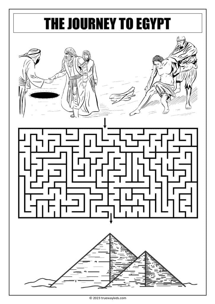 Joseph maze worksheet for youth
