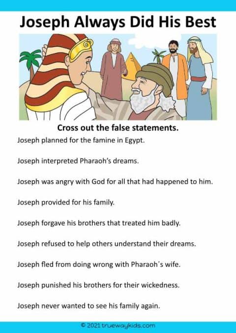 Joseph (5-10 year old Bible lesson pack) - Trueway Kids