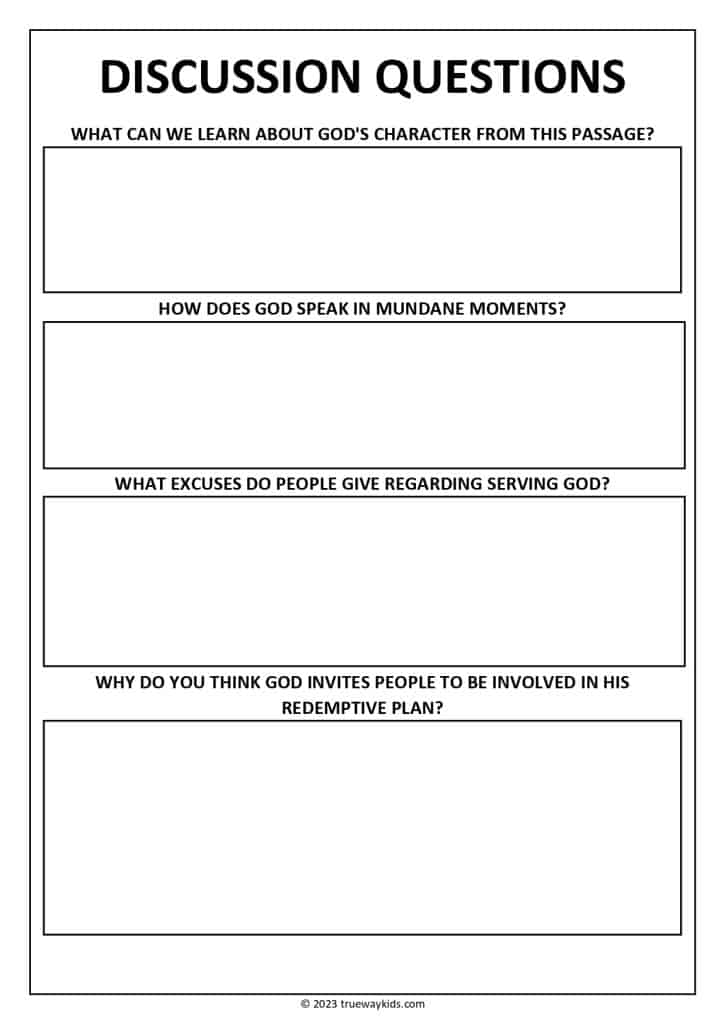 Moses and the Burning Bush - Discussion questions for youth