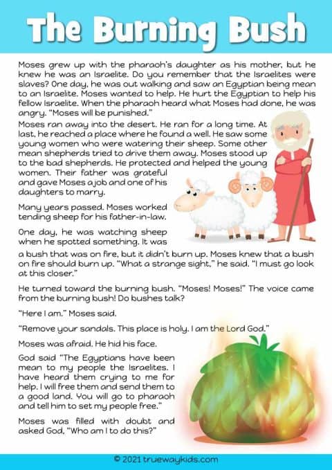 Moses and the Burning Bush - Bible lesson (5-10 year old Bible lesson ...