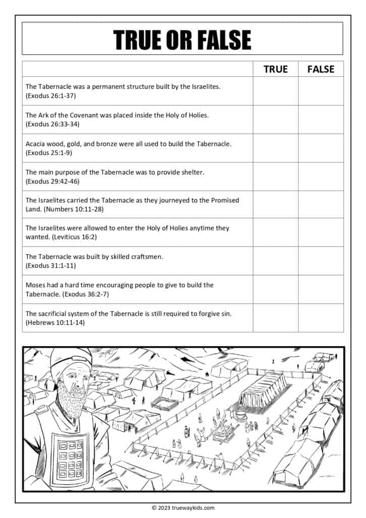 exodus tabernacle coloring pages