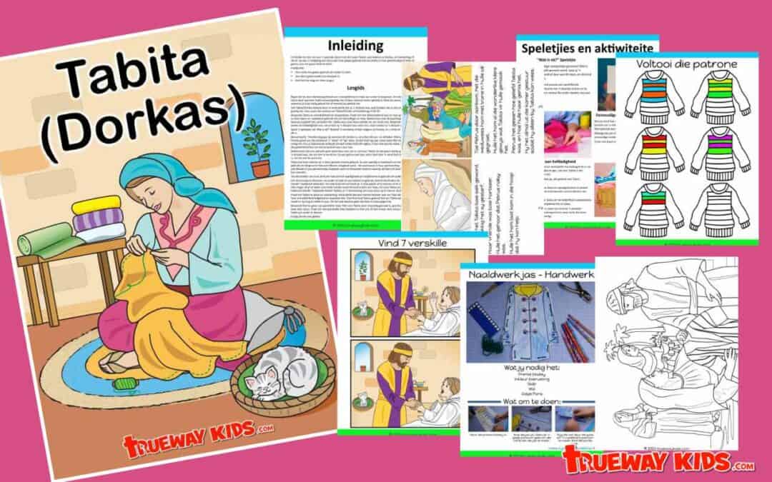 Tabita (Dorkas) Handelinge 9 - drukbare Bybelles vir kinders