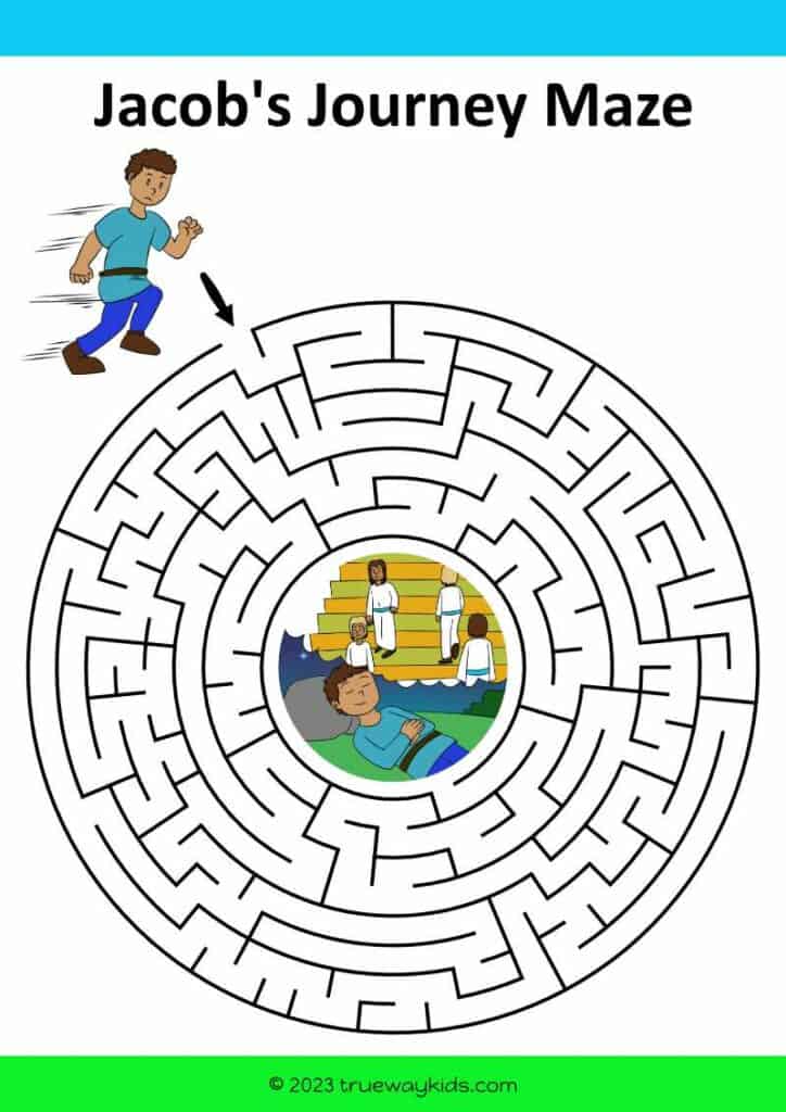 Jacob’s Dream- Maze for 5 - 10 year olds worksheet for kids